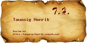 Taussig Henrik névjegykártya